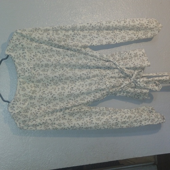 Floral Max Studio Faux Wrap Dress Top L - Picture 6 of 6